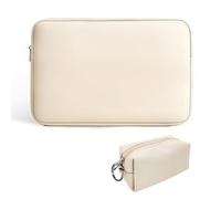 PEEXTBB Housse Ordinateur Portable 13 Pouces, Housse Ordinateur Portable avec Sac Accessoires, Laptop Sleeve PU Sac, pour MacBook Air, Pro 13, HP, Dell, ASUS, Lenovo, Abricot Clair