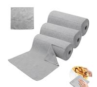PEEXTBB Rouleau de Chiffon en Microfibre, 60 Pièces 30 x 30 cm Chiffons de Nettoyages Déchirables, Chiffons de Nettoyage, Chiffon Non Pelucheux, pour Nettoyage Cuisine, Ménage et Voiture, Gris Clair
