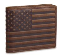 Pefiam Portefeuille en cuir pleine fleur pour homme, blocage RFID, portefeuille à deux volets avec 2 fenêtres pour carte d'identité, rabat avec 11 emplacements pour cartes, cadeau pour homme, Marron