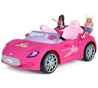 PEG Barbie RC Voiture Électrique 12V pour Enfants avec Télécommande, Conduite Manuelle, Double Siège pour 2 Barbies, Portes Ouvrantes, Lumières et Sons, Âge 18+ Mois