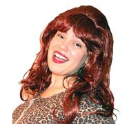Peg Bundy Perruque de déguisement Peggy Bundy pour Halloween, rouge, drôle, aspect réaliste, réglable, lavable, pré-peignée
