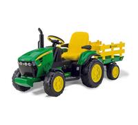 Peg Perego John Deere Ground Force avec remorque 12 V IGOR0047, vert et jaune