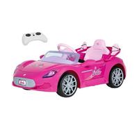 Peg Perego Barbie Voiture électrique télécommandée pour tout-petits, voiture jouet alimentée par batterie 12 V avec télécommande et mode manuel, double sièges pour 2 poupées, portes ouvrantes