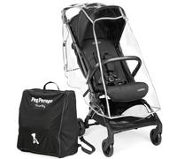 Peg Perego Poussette Légère Volo avec Habillage Pluie, Format Cabine Avion, Ultra Compacte, Dès la Naissance jusqu’à 22 kg, Sac de Transport Inclus, True Black