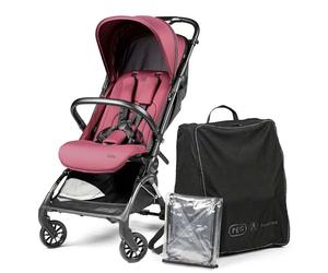 PEG Poussette Légère Volo avec Habillage Pluie, Format Cabine Avion, Ultra Compacte, Dès la Naissance jusqu’à 22 kg, Sac de Transport Inclus, Malva