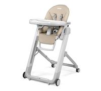 PEG Siesta Follow Me Chaise Haute dès la Naissance, Inclinable avec Fonction Transat, Double Plateau, 9 Hauteurs, 4 Roues, Pliable et Compacte, 0-3 Ans (0-15 kg), Astral