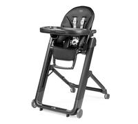 PEG Siesta Follow Me Chaise Haute dès la Naissance, Inclinable avec Fonction Transat, Double Plateau, 9 Hauteurs, 4 Roues, Pliable et Compacte, 0-3 Ans (0-15 kg), True Black