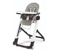 PEG Siesta Follow Me Chaise Haute dès la Naissance, Inclinable avec Fonction Transat, Double Plateau, 9 Hauteurs, 4 Roues, Pliable et Compacte, 0-3 Ans (0-15 kg), Ice