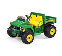 PEG Tracteur électrique John Deere Gator HPX pour enfants à partir de 3 ans, véhicule utilitaire électrique avec benne basculante et klaxon, batterie rechargeable 12 V