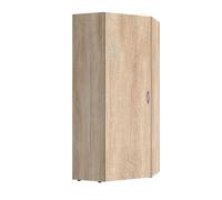 PEGANE Armoire d'angle, Meuble de Rangement Coloris Imitation chêne - Longueur 80 x Hauteur 185 x Profondeur 80 cm