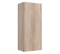 PEGANE Armoire de Rangement avec Serrure en Bois mélamine Coloris Imitation chêne - Longueur 80 x Hauteur 185 x Profondeur 54 cm