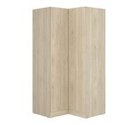 PEGANE Armoire Dressing d'angle en Panneaux de Particules mélaminés Coloris chêne - Longueur 90.5 x Profondeur 92.5 x Hauteur 184.2 cm
