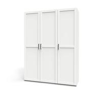 PEGANE Armoire Placard de Rangement avec 3 Portes réversible Coloris Blanc/cambrien - Longueur 150 x Profondeur 50 x Hauteur 200 cm