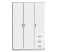 PEGANE Armoire Placard/Meuble de Rangement Coloris Blanc - Hauteur 180 x Longueur 120 x Profondeur 50 cm