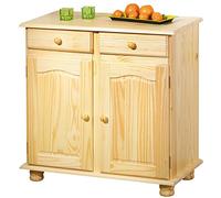 Bahut Bas 2 Portes Vernis Naturel, Dim : 43 x 88 x 87 cm --