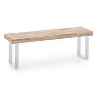 PEGANE Banc d'assise Coloris chêne Nordique/Pieds Blanc - L 120 x P 34 x H 47 cm