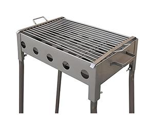 PEGANE Barbecue rectangulaire en Acier Inoxydable Coloris Gris - 33 x 33 x 60 cm