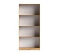 PEGANE Bibliothèque 4 étagères Coloris Beige/chêne Mauvella - Longueur 80 x Hauteur 180 x Profondeur 24,5 cm