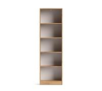 PEGANE Bibliothèque 5 étagères Coloris Beige/chêne Mauvella - Longueur 52 x Hauteur 178 x Profondeur 24,5 cm