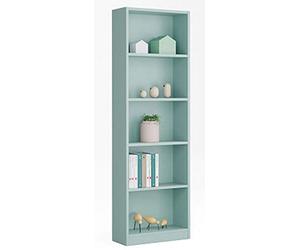 PEGANE Bibliothèque avec 5 étagères Coloris Vert - Dim : H 180 x L 52 x P 25 cm
