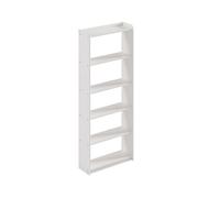 PEGANE Bibliothèque avec 6 étagères, en pin Massif Coloris Blanc - Longueur 80 x Hauteur 200 x Profondeur 28 cm