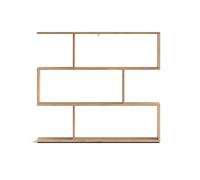 PEGANE Bibliothèque Étagère asymétrique Basse Coloris Chêne Mauvella - Longueur 110 x Hauteur 96,3 x Profondeur 24,6 cm