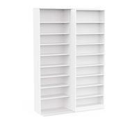 PEGANE Bibliothèque étagère Meuble de Rangement Couleur Blanc Mat - Largeur 116,7 x Profondeur 44,4 x Hauteur 178,8 cm