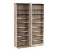 PEGANE Bibliothèque étagère Meuble de Rangement Couleur chêne - Largeur 116,7 x Profondeur 44,4 x Hauteur 178,8 cm