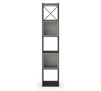 PEGANE Bibliothèque, Meuble étagère Aspect Bois Coloris Vert et métal Noir - Longueur 36 x Profondeur 39 x Hauteur 179 cm