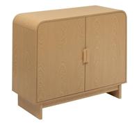 PEGANE Buffet 2 Portes Coloris Effet Bois Clair - Longueur 100 x Profondeur 40 x Hauteur 85 cm
