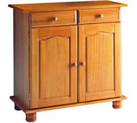 PEGANE Buffet 2 Portes en pin Massif Coloris Miel - Longueur 88 x Profondeur 42 x Hauteur 86 cm