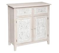 PEGANE Buffet Meuble de Rangement 2 Portes et 2 tiroirs - Longueur 80 x Profondeur 34 x Hauteur 85 cm