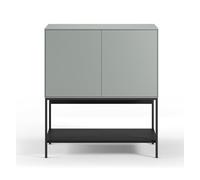 PEGANE Buffet, Meuble de Rangement Aspect Bois avec 2 Portes Coloris Vert, Pieds en métal Noir -Longueur 80 x Profondeur 40 x Hauteur 90 cm