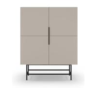 PEGANE Buffet, Meuble de Rangement Aspect Bois Coloris crème et Pieds en métal Noir - Longueur 100 x Profondeur 40 x Hauteur 128 cm