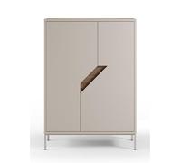 PEGANE Buffet, Meuble de Rangement avec 2 Portes Aspect Bois Coloris chêne, crème - Longueur 85 x Profondeur 40 x Hauteur 120 cm
