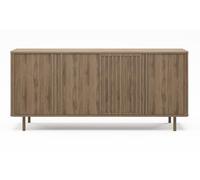 PEGANE Buffet, Meuble de Rangement avec 4 Portes Aspect Bois Coloris chêne - Longueur 180 x Profondeur 40 x Hauteur 80 cm