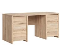PEGANE Bureau avec 2 Portes et 2 tiroirs, Coloris chêne Sonoma - Longueur 160 x Largeur 65 x Hauteur 77 cm
