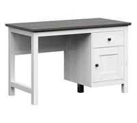 PEGANE Bureau avec Portes et tiroir Coloris Gris Mélèze Clair/Pin larico - Longueur 120 x Profondeur 60 x Hauteur 75 cm