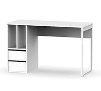 Bureau coloris blanc - Hauteur 74 x Longueur 120 x Profondeur 55 cm -PEGANE- blanc