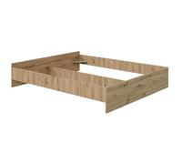 PEGANE Cadre de lit en Bois Coloris chêne Nordique - Hauteur 39 x Longueur 166 x Profondeur 206 cm/Couchage 160 x 200 cm