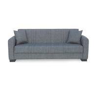 PEGANE Canapé-lit 3 Places clic-clac avec Rangement, Revêtement en Tissu Gris - Longueur 215 x Hauteur 85 x Profondeur 84 cm