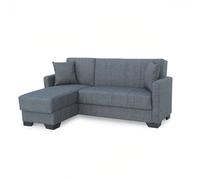 PEGANE Canapé-lit Clic-Clac avec Rangement revêtement en Tissu Gris, Sofa Convertible 3 Places - Longueur 215 x Hauteur 84 x Profondeur 60/170 cm