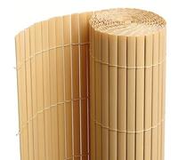PEGANE Canisse Brise Vue en PVC Tube Plat,Clôture Protection pour Jardin terasse Balcon Coloris Naturel Bambou - Hauteur 80 x Longueur 500 cm 1700g/m2