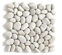 PEGANE Carrelage de mosaïque/Galet de mer/Maille décorative Aspect Pierre Blanc Mat - 33x33 cm