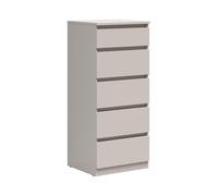 PEGANE Chiffonier de 5 tiroirs Commode Meuble de Rangement Coloris Beige - Longueur 50 x Profondeur 45 x Hauteur 115 cm