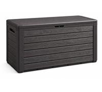 PEGANE Coffre de Rangement d'extérieur avec poignées encastrées pour Jardin Terrasse Balcon Piscine Coloris Effet Bois capacité 190L - Longueur 78 x Largeur 44 x Hauteur 55 cm