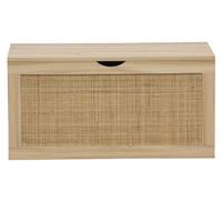 Coffre de rangement, meuble de rangement en décor pin , rotin - Longueur 80 x profondeur 40 x hauteur 40 cm - PEGANE - Bois