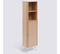 PEGANE Colonne Meuble de Salle de Bain 1 Porte 4 niches - Longueur 45 x Largeur 30 x Hauteur 160 cm