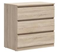 PEGANE Commode à 3 tiroirs Meuble de Rangement, Coloris chêne Sonoma - Longueur 75 x Profondeur 45 x Hauteur 75,5 cm