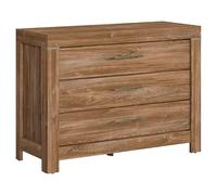 PEGANE Commode à 3 tiroirs Meuble de Rangement, Coloris Chêne Stirling - Longueur 115 x Profondeur 45 x Hauteur 85 cm